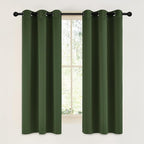 NICETOWN Dark Green Blackout Cafe Satin Curtains by NICETOWN