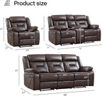 EBELLO Faux Leather Recliner Sofa Furniture Set - Image 2