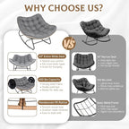 SUNCROWN Oversized Wicker Rocking Chair Indoor Outdoor, 450 LBS Heavy Duty - Image 9