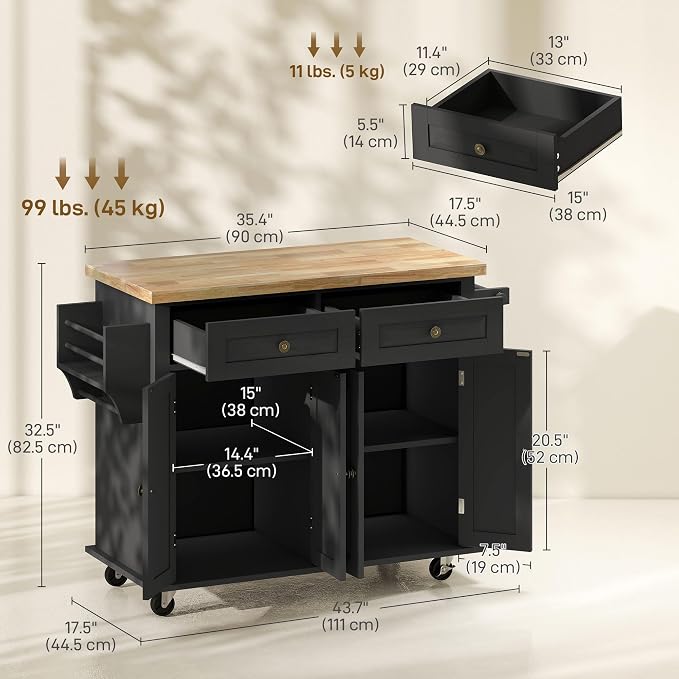 HOMCOM Kitchen Island Cart - Image 7