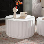 46.46'' White Round Coffee Table Set of 2 - Image 6