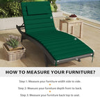 Sundale Outdoor Olefin Quilted Lounge Cushion Set of 2, Patio Foldable Chaise - Image 7