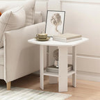 Furinno Simple Design Side Table, 2-Tier Square Modern End Table, Open Shelves - Image 2