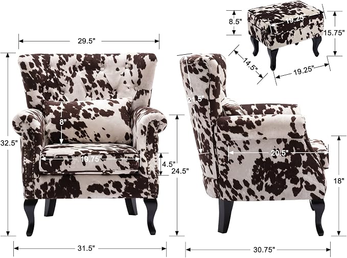 Set of 2 Mid-Century Modern Accent Chair - Image 3