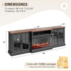 98" Farmhouse TV Stand with 36" Fireplace - Image 6