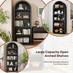 Bestier 76" Tall Arched Bookshelf, 5 Tier Arched Bookcase - Image 9