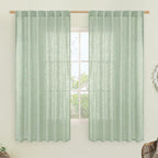 Semi Sheer Linen Curtains 63 Inch by LAMIT