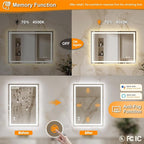 ENZE 20" x 28" Smart LED Bathroom Mirror - Image 4