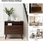 HULALA HOME End Table with Charging Station, Mid-Century Modern 2 Drawer and - Image 6