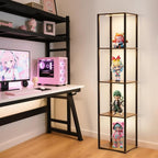 Corner Shelf with Lights, 5-Tier Display Shelf Curio Cabinet, 3 Color Dimmable - Image 8