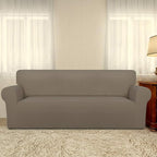 PureFit Stretch Oversized Couch Covers Fleece Sofa Slipcovers Natural | 1-Piece - Image 2
