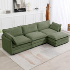 112'' Sectional Modular Cloud Couch, Oversized L Shaped 3 Seat Sofa by ROWHY