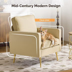VINGLI Modern PU Leather Accent Chair, Single Sofa Chair - Image 4