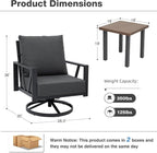 Outdoor Patio Swivel Rocking Chairs Set, Patio Porch Furniture - Image 2