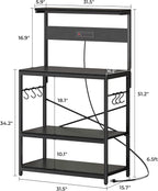 SUPERJARE Bakers Rack with Power Outlets, Microwave Stand, 31.5 X 16.5 Inch - Image 8