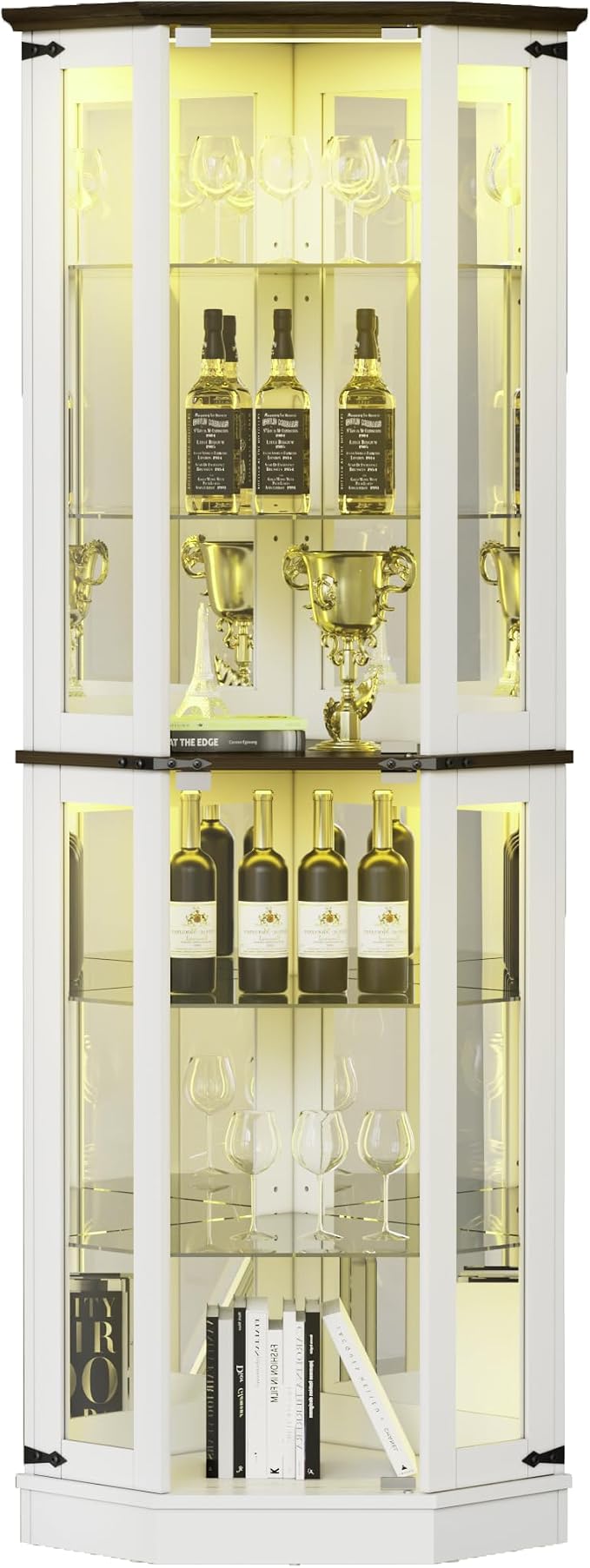 PAKASEPT 71'' Farmhouse Display Curio Cabinet - Image 9