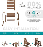 SERWALL Outdoor Rocking Chair, Oversized Rocking Chair - Image 8