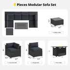 Aoxun Patio Furniture Set with Fire Pit Table, 8 Piece Outdoor Sectional Sofas - Image 7