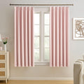 Pinch Pleated Baby Pink Blackout Curtains 72 Inches Long, Sound & Light by KEQIAOSUOCAI
