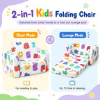 MeMoreCool Kids Folding Chair, 2-in-1 Foldable Kids Sofa Couch - Image 3