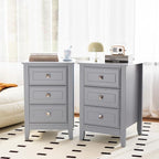 Bonnlo Gray Nightstands Set of 2, 3 Drawer Nightstand, Modern Night Stand by Bonnlo