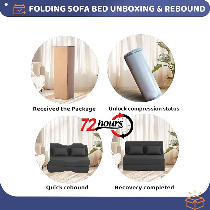 Fvkind Folding Sofa Bed, Foldable Sleeper Chair - Image 8