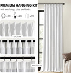 MIULEE White Pinch Pleated 100% Blackout Linen Curtains 40x84 Inches | Room - Image 8