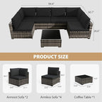 KIGOTY 7-Piece Patio Furniture Set, All-Weather PE Rattan Outdoor Sectional Sofa - Image 3