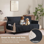 Water Repellent Loveseat Cover for 2 Cushion Couch, Machine Washable Love Seat - Image 3