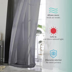 2 Panels Sheer Black Curtains 72 Inches Length Window Treatment - Image 6