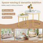 Giantex Nesting Coffee Table Set of 2, Round Stacking Side Tables - Image 7
