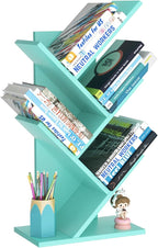 SHEEPAM 5 Tier Tree Book Shelf, Small Desktop Bookshelf by SHEEPAM
