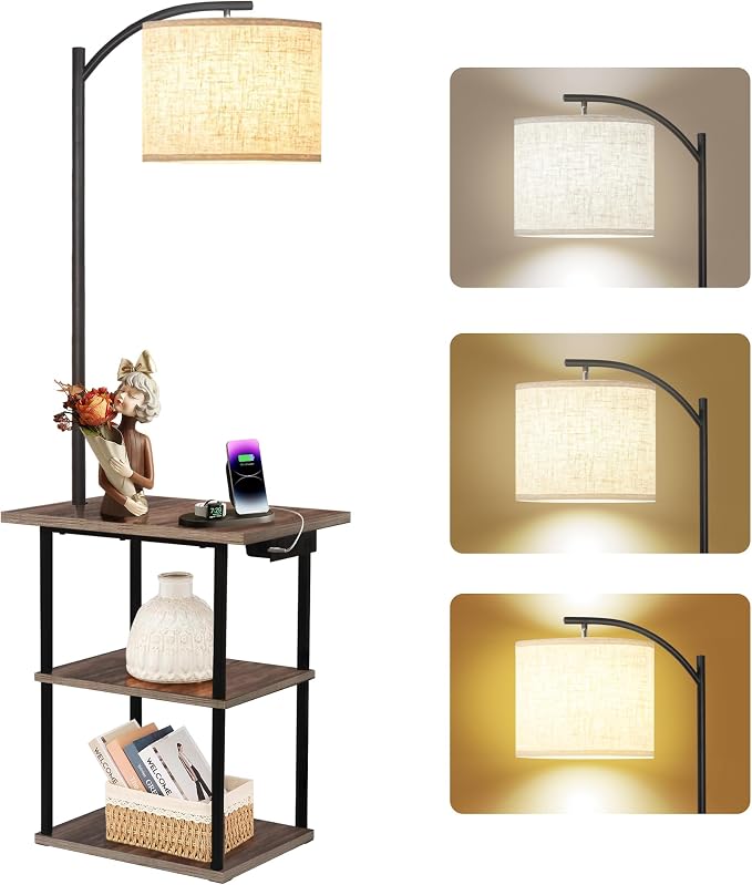 PESRAE Floor Lamp with Table, Lamps by PESRAE