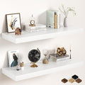 40Inch White Floating Shelves for Wall, 12 Inch Deep Shelves for Bedroom by FunMemories