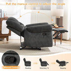 CANMOV Manual Recliner Chair, Classic and Traditional Fabric Recliner Chair - Image 4