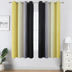 Black and Yellow Ombre Blackout Curtains 63 Inches Long | Room Darkening - Image 2