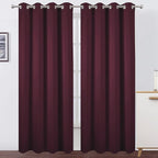 Blackout Curtains 66 x 95 inch/Burgundy Red Curtains Set of 2 Panels/Thermal by Lemomo