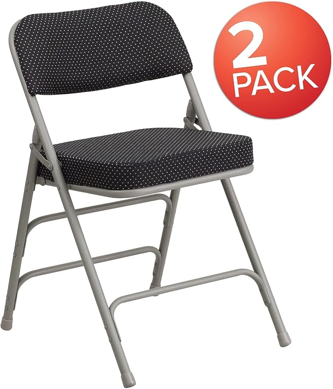 Flash Furniture 2 Pack HERCULES Series Premium Curved Triple Braced & Double - Image 4