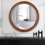 Round Wood Mirror for Wall, 24 Inch Circle Decorative Mirror - Image 2