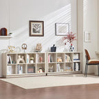 Joaxswe 8 Cube Storage Bookcase, Wood Low 2-Tier Cubby Console Bookshelf - Image 7
