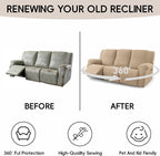 5-Piece Recliner Sofa Covers, Stretch Geometric Strokes Jacquard Recliner Sofa - Image 6
