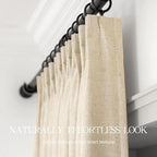 Pinch Pleated Linen Curtains 100% Blackout 90 Inches Long - Image 4