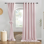 NICETOWN Blush Pink Linen Curtains by NICETOWN