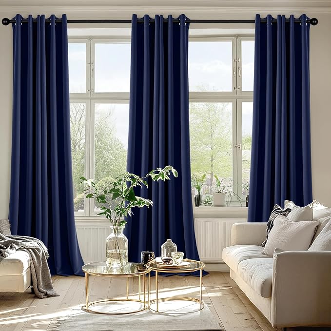 MIULEE Blackout Curtains for Bedroom 2 Panels 40 x 90 Inch Long Navy Blue | - Image 6