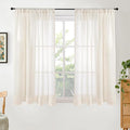 BGment Beige Semi Sheer Linen Curtains 45 Inch Length by BGment
