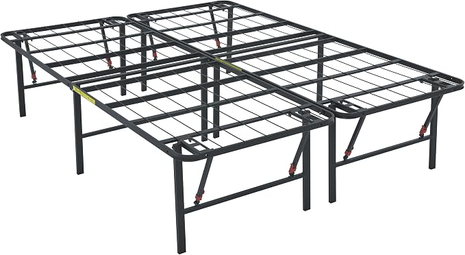 Amazon Basics Bed Frame with Storage, Foldable Metal Platform, Sturdy Steel by AmazonBasics
