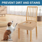 Smiry Waterproof Seat Covers for Dining Room Chairs Set of 2, Stretch Jacquard - Image 6