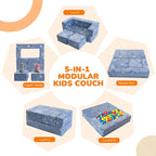 MeMoreCool Modular Kids Sofa, Glow in The Dark Space Kids Play Couch Sofa - Image 4