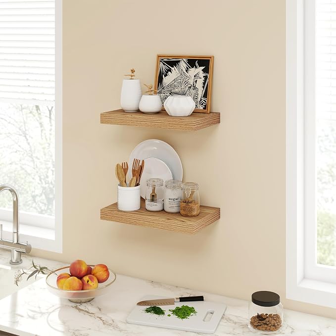 Acovy 16 Inch Floating Shelves, 9.3" Deep Floating Shelf Wall Mounted, Rustic - Image 2