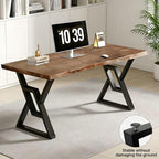 55inch Rustic Brown Solid Wood Computer Desk - Image 3